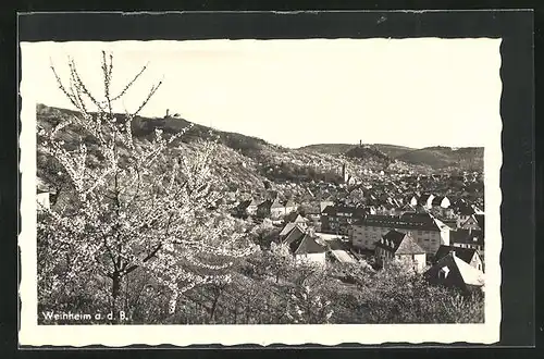AK Weinheim a. d. B., Ortsansicht aus der Vogelschau
