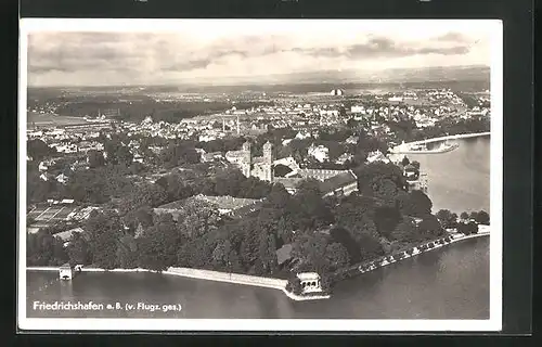 AK Friedrichshafen a. B., Gesamtansicht vom Flugzeug aus gesehen