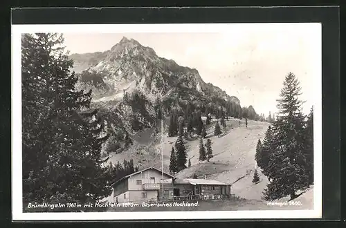 AK Bergen / Obb., Gasthof Bründlingalm mit Hochfelln