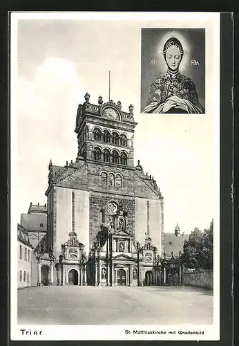 AK Trier, St. Matthiaskirche mit Gnadenbild