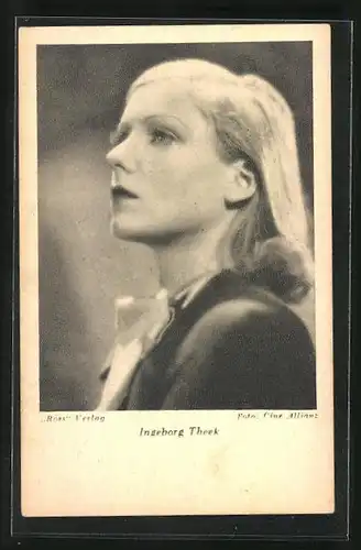 AK Schauspielerin Ingeborg Theek mit nachdenklichem Blick