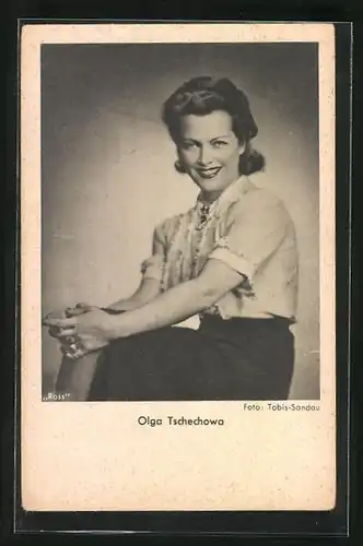 AK Schauspielerin Olga Tschechowa mit bezauberndem Lächeln