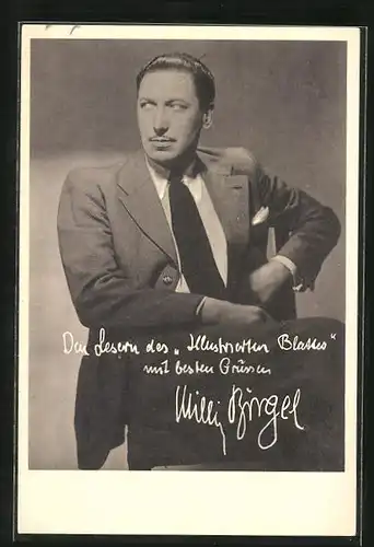 AK Schauspieler Willy Birgel mit Anzug und Krawatte
