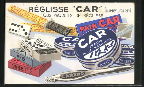 AK Reklame für Lakritz, Réglisse Car, Tous Produits de Réglisse