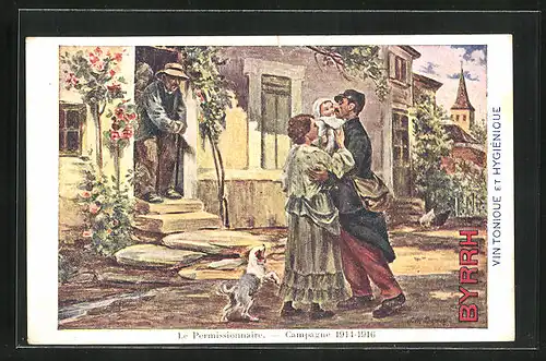 AK Reklame für Byrrh Vin Tonique et Hggiénique, Le Permissionnaire