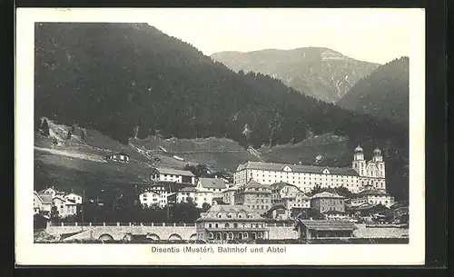 AK Disentis, Bahnhof und Abtei