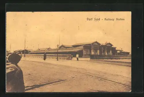 AK Port Said, Railway Station, Bahnhof