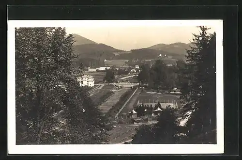 AK Roznov p. Radhostem, Ortspartie mit Blick aus der Vogelschau