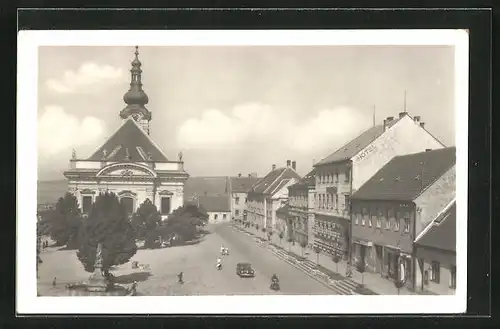 AK Uhersky Brod, Blick zur Kirche