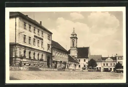 AK Uhersky Brod, Teilansicht mit Platz