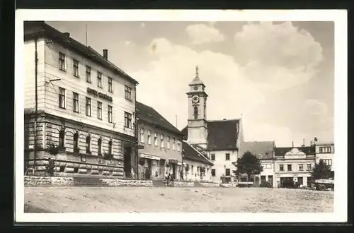 AK Uhersky Brod, Ortsansicht mit Stadtplatz