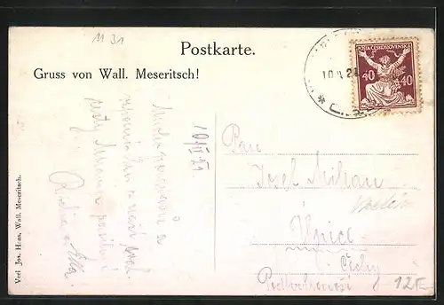 AK Wall. Meseritsch, Historisches Kirchlein d. hl. Dreifaltigkeit