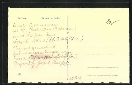 AK Rosenau, Roznov p. Radh., Gesamtansicht