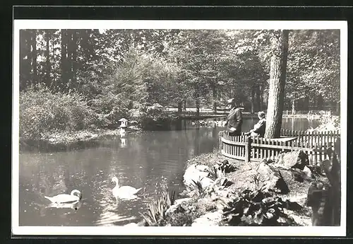 AK Lazne Roznov p. Radh., Partie z parku