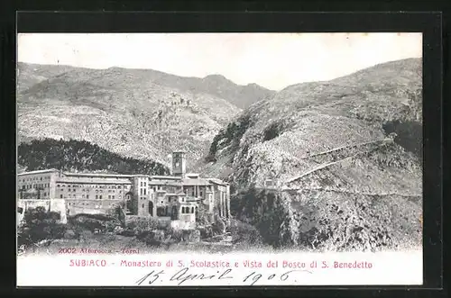 AK Subiaco, Monastero di S. Scolastica e vista del Bosco di S. Benedetto