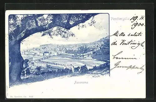 AK Ventimiglia, Panoramaansicht der Stadt