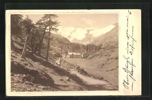 AK Obergurgl, auf dem Weg zur Kapelle unter dem Berg