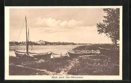 AK Ost-Dievenow, Segelboote am Ufer