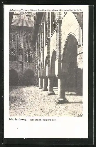 AK Marienburg / Malbork, Säulenhalle im Kreuzhof