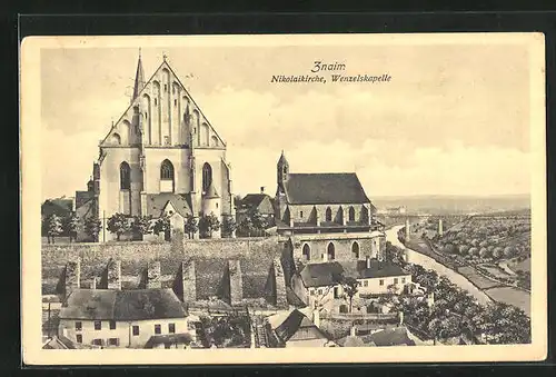 AK Znaim, Nikolaikirche und Wenzelskapelle