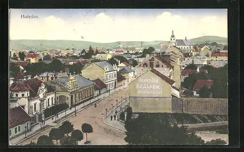 AK Holesov, Ortsansicht mit Strassenblick