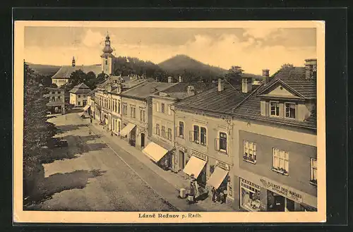 AK Lazne Roznov p. Radh., Strassenblick aus der Vogelschau