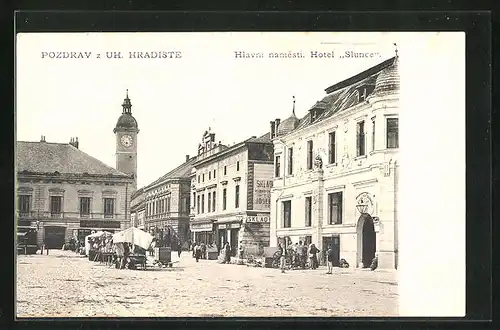 AK Uh. Hradiste, Hlavni namesti, Hotel Slunce