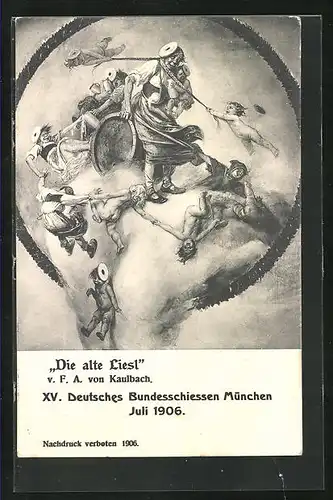 AK München, XV. Deutsches Bundesschiessen 1906, Bildnis Die alte Liesl