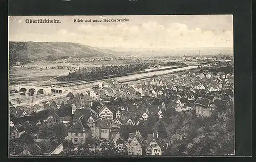 AK Obertürkheim, Blick auf neue Neckarbrücke