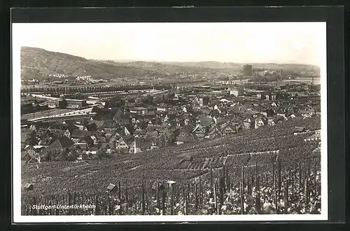 AK Stuttgart-Untertürkheim, Ortsansicht aus der Vogelschau