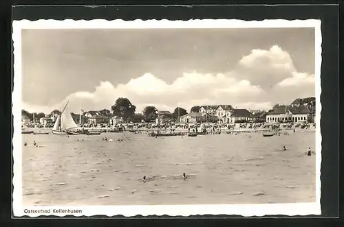 AK Kellenhusen i. Holst., Strandpartie vom Wasser aus gesehen