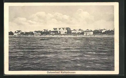 AK Kellenhusen i. Holst., Ortspartie vom Wasser aus gesehen