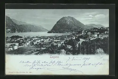 Mondschein-AK Lugano, Gesamtansicht