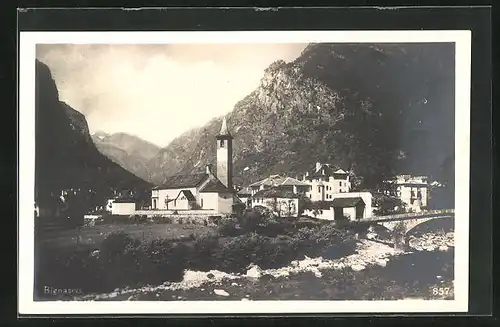 AK Bignasco, Ortsansicht mit Brücke und Kirche