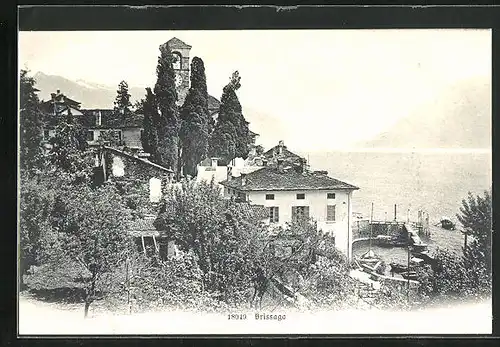 AK Brissago, Ortspartie aus der Vogelschau