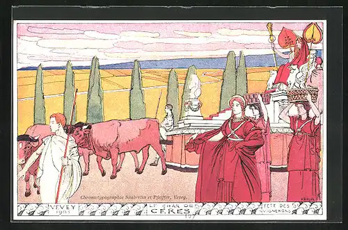 Künstler-AK Vevey, Fete des Vignerons 1905, Le Char de Cérès