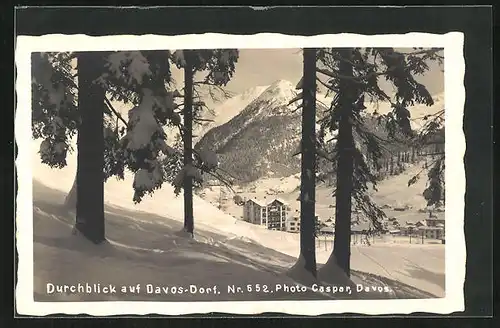 AK Davos-Dorf, Ortsansicht aus der Vogelschau