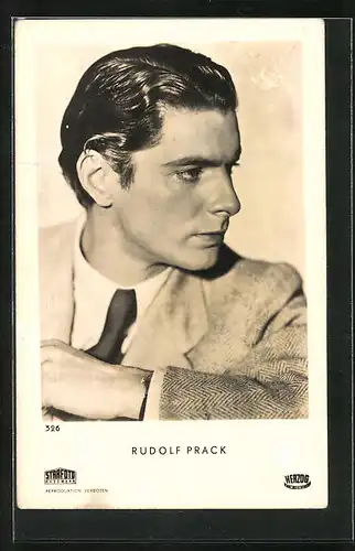 AK Schauspieler Rudolf Prack mit ernstem Blick