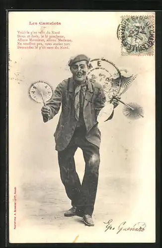 AK Händler bietet Fächer an Les Camelots