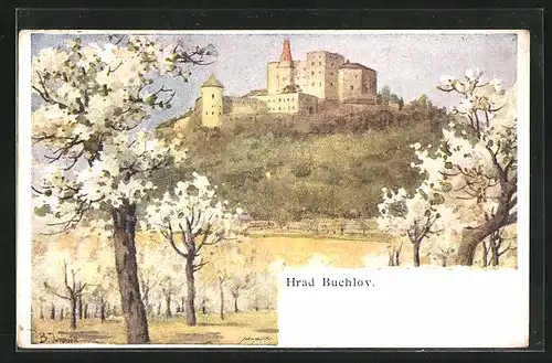 Künstler-AK Buchlov, Hrad