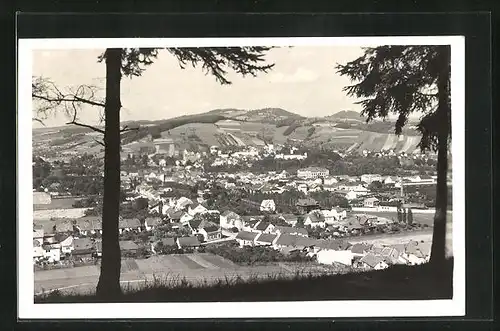 AK Vsetin, Stadttotale vom Waldrand aus gesehen