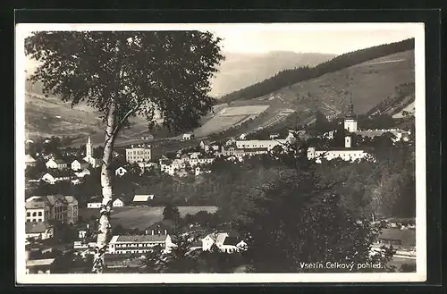 AK Vsetin, Celkovy Pohled, Blick auf die Stadtvillen