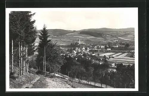 AK Hovezi u Vsetina, Blick vom Waldrand auf die gesamte Stadt