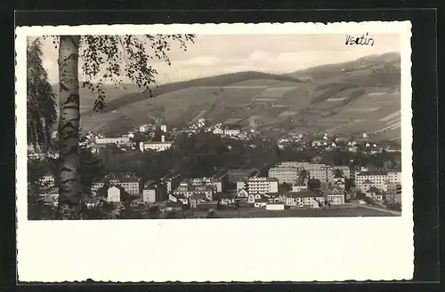 AK Vsetin, Blick über den Stadt zur Kirche hin