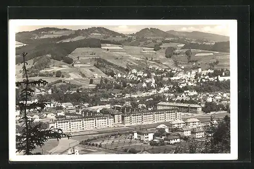 AK Vsetin, Blick auf die Stadt und die Villen im Vordergrund