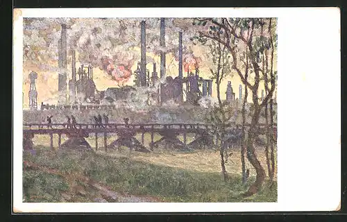 Künstler-AK Mor. Ostrava, Zolinska hut, Z Kraje Bezrucova