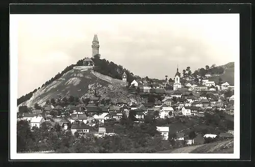 AK Stramberk, Blick auf die Stadt, die Burg und die Kirche