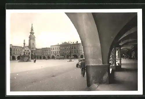 AK Neutitschein, Blick auf den Platz und das Rathaus