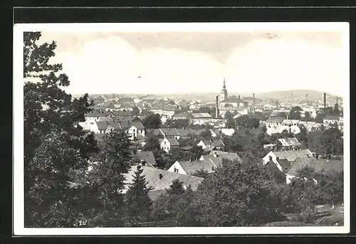 AK Neutitschein, Gesamtansicht der Stadt, Blick zum Kirchturm