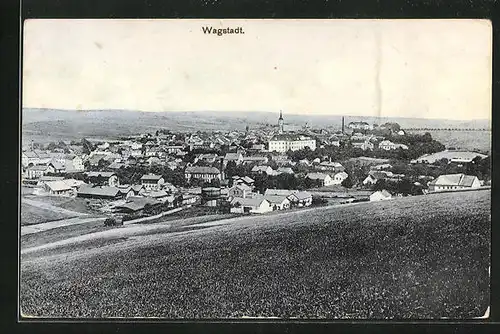 AK Wagstadt, Generalansicht mit dem Schloss